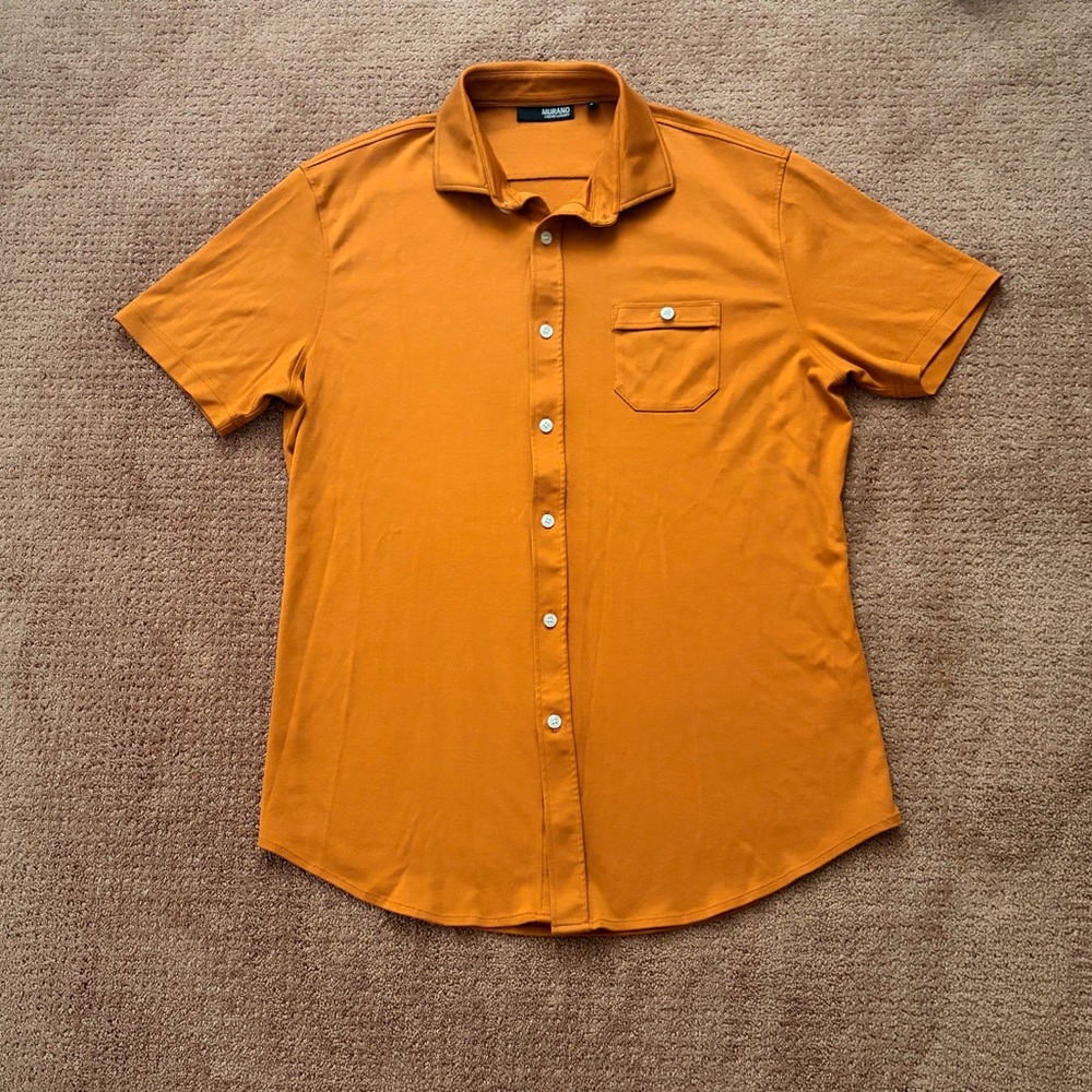 Murano Liquid Luxury button down short sleeve shirt